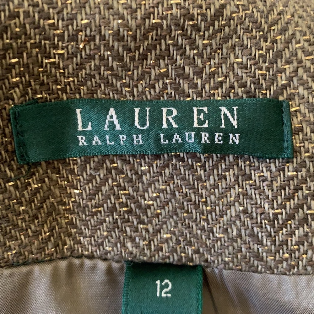 RALPH LAUREN GORGEOUS LINEN & GOLD METALLIC WOVEN JACKET..PERFECT & MINT - Picture 9 of 10